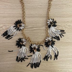 Gold black and white necklace